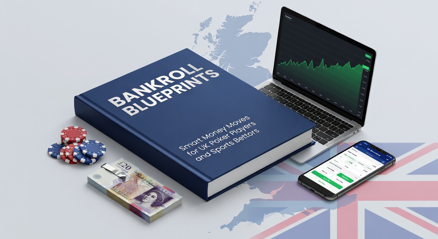 Poker chips stacked neatly beside a sports betting slip, symbolizing disciplined bankroll management for UK players