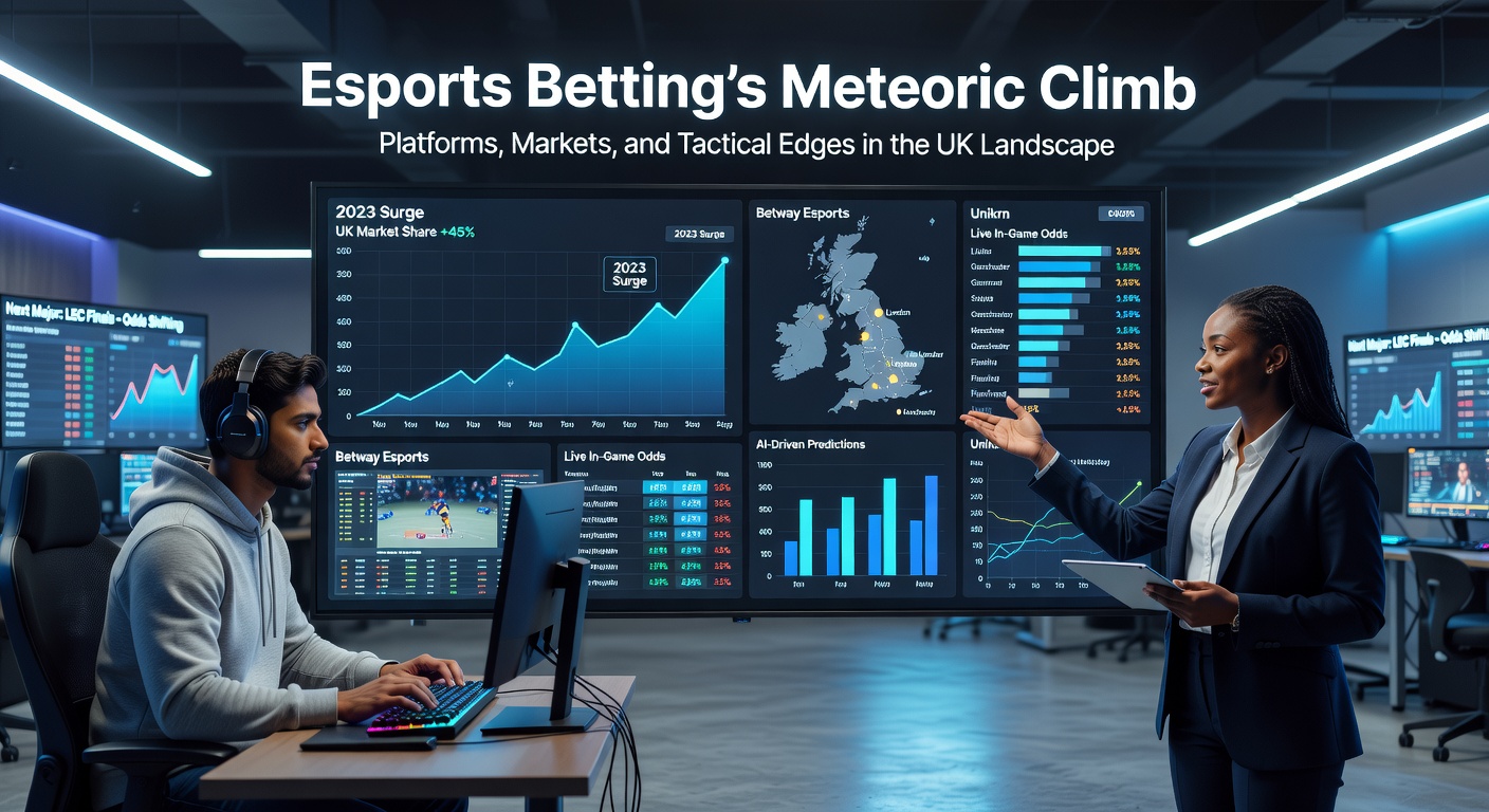 Vibrant esports arena packed with cheering fans and glowing screens displaying intense competitive gaming action