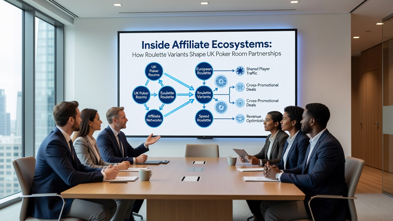 Detailed view of partnership flows linking roulette game types to poker room affiliate programs