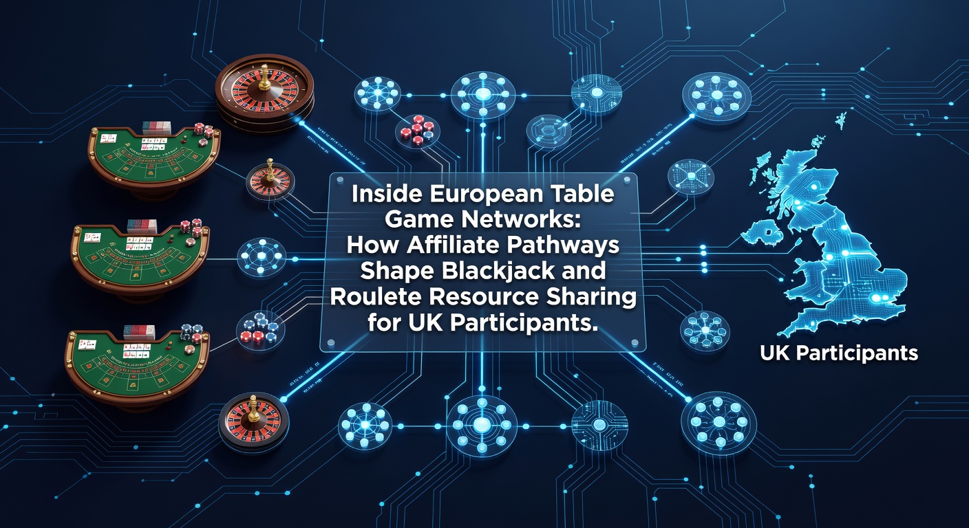 European table game network diagram showing affiliate connections for blackjack and roulette resources