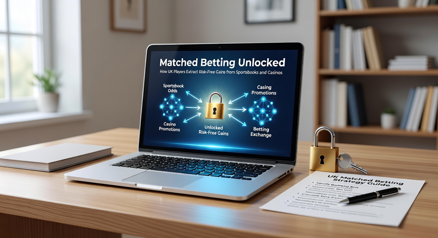 Diagram illustrating the matched betting process with back and lay bets on a betting exchange, highlighting risk-free profit extraction from bookmaker offers