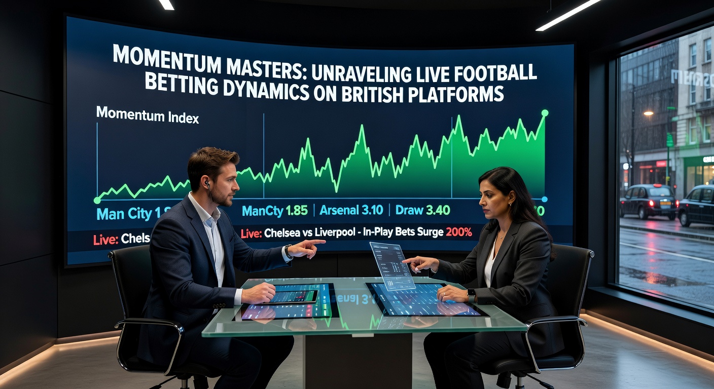 Dynamic live football match with in-play betting odds shifting on a British platform interface, highlighting momentum swings