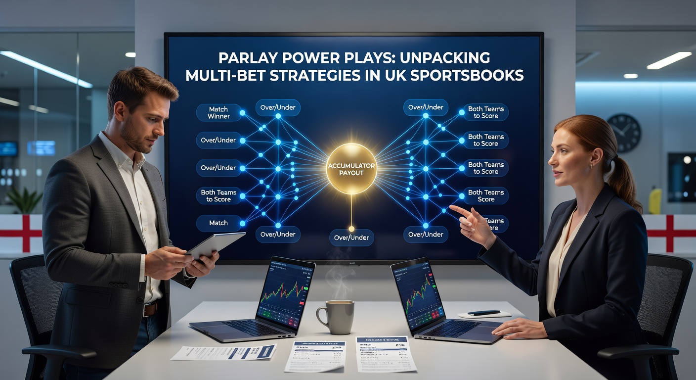 Visual breakdown of a successful parlay bet slip showing multiple football matches combined for high odds in a UK sportsbook interface