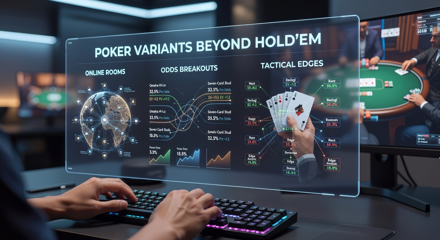 Close-up of a digital poker table displaying Omaha hands with odds overlays and player stats