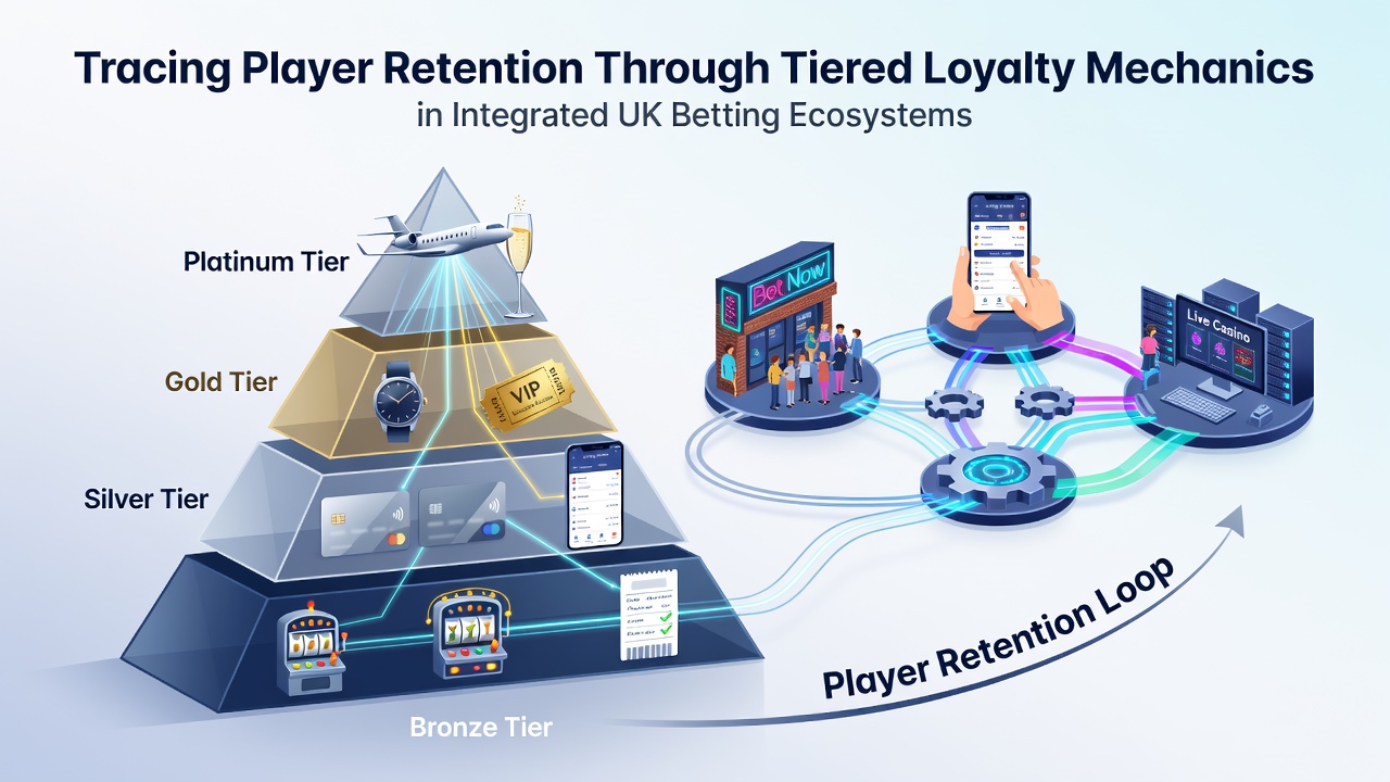 Analytics dashboard displaying player retention metrics across loyalty tiers in betting ecosystems