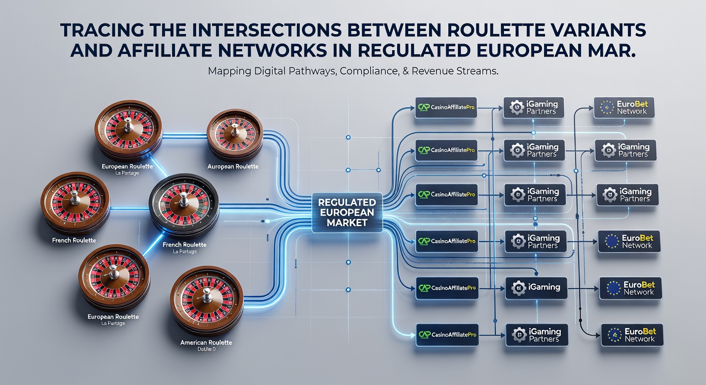 Affiliate dashboard showing roulette variant performance metrics across European countries